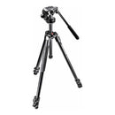 Manfrotto 290 Xtra Alu Kit trépied 3 sections avec tête fluide 128RC (trépied photo/vidéo)