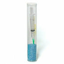 Tube de seringue de 9 po avec insert en mousse et étiquette de risque biologique