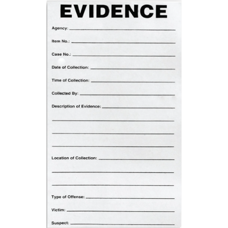 Étiquette d'identification des preuves