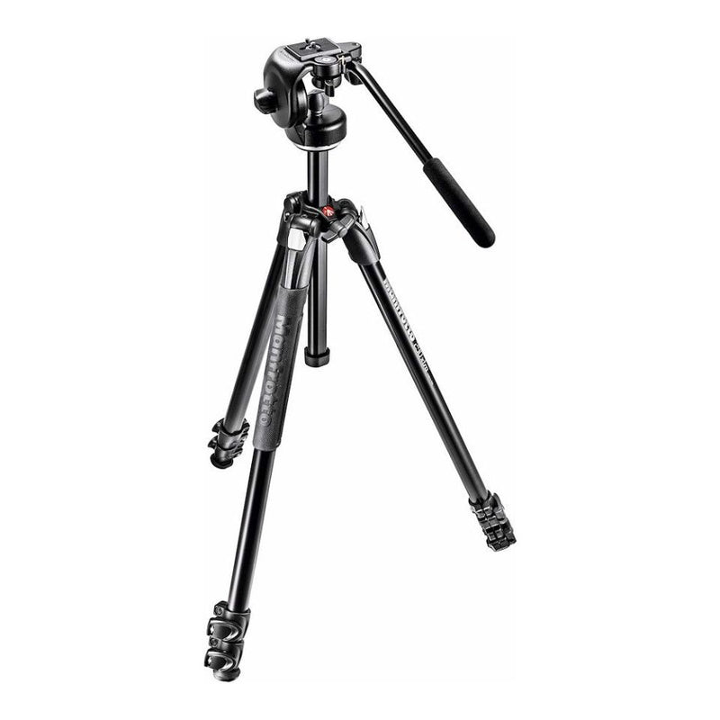 Manfrotto 290 Xtra Alu 3-Section Tripod Kit with 128RC Fluid Head (Photo/Video Tripod)