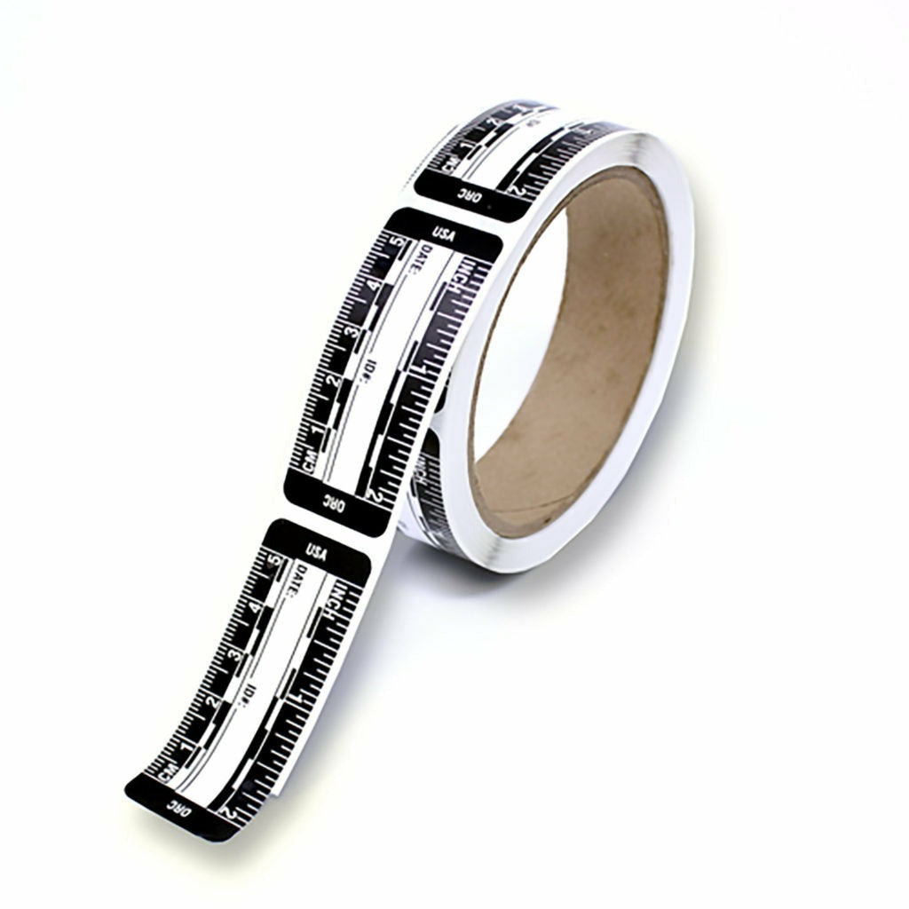 Medical Roll Ruler Sticker 5cm Adhesive Scale (Black) – 200 Rulers per Roll