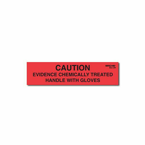 Sirchie CAUTION-EVIDENCE CHEMICALLY TREATED Labels 1 inch x 4 inch (Roll of 250)
