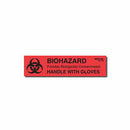Sirchie BIOHAZARD-HANDLE WITH GLOVES Labels 1 inch x 4 inch (Roll of 250)