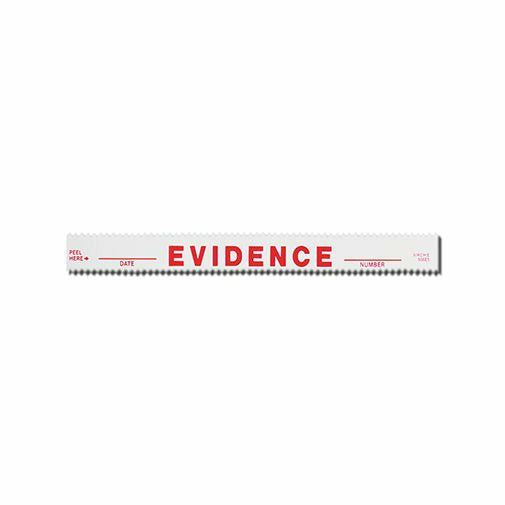 Red on White (Evidence-date-number) 3/4 inch x 7 inch (100)