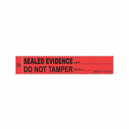 Red Evidence Integrity Strips (Sealed Evidence) 1 3/8 inch x 7 inch
