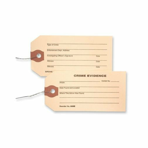 Evidence Tags 3 1/2 inch x 1 7/8 inch (100 each)