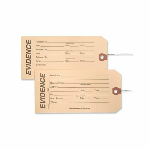 Combo Evidence/Chain of Possession Tags 6 1/4 inch x 3 1/8 inch (100 each)