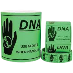 "DNA - Use Gloves When Handling" Label
