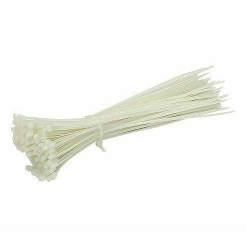 Nylon Natural Cable Ties (.14" wide) 40 lbs Tensile  Strength (100)