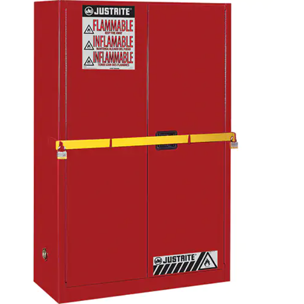 JUSTRITE  High Security Flammables Safety Cabinet with Steel Bar, 45 gal., 2 Shelves