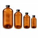 Boston Round Amber Glass Bottles