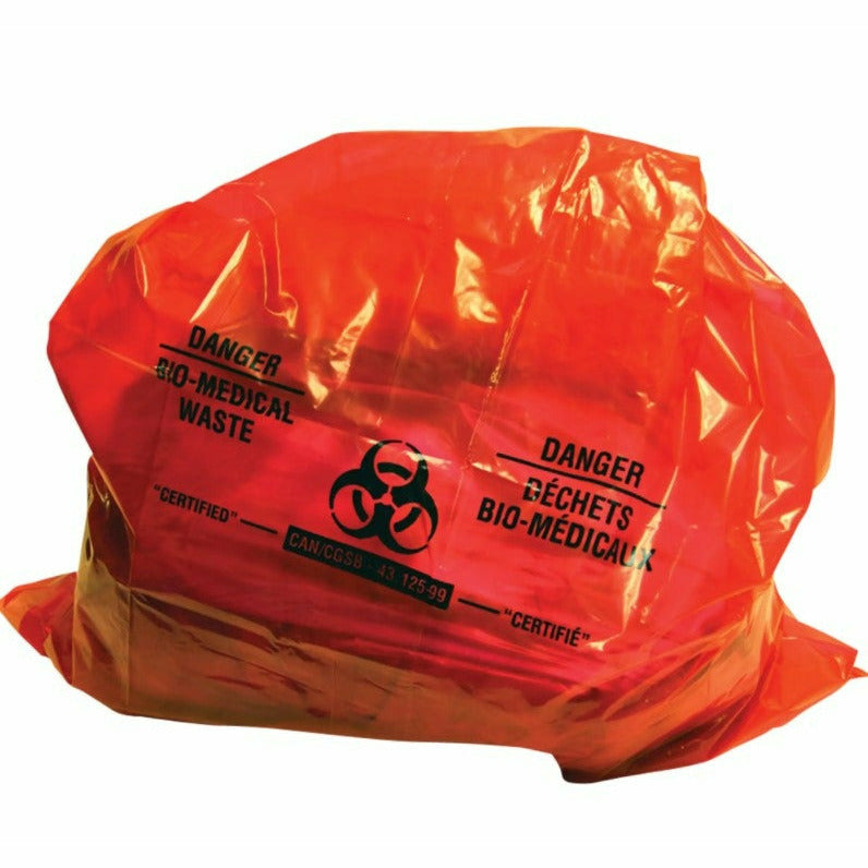 Sac jetable Biohazard (100 sacs)
