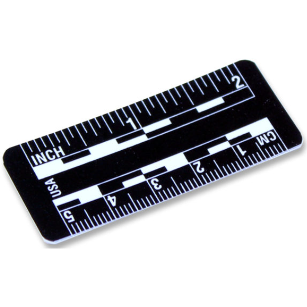 5 cm de long, plastique – fractionné et métrique – noir (paquet de 10)