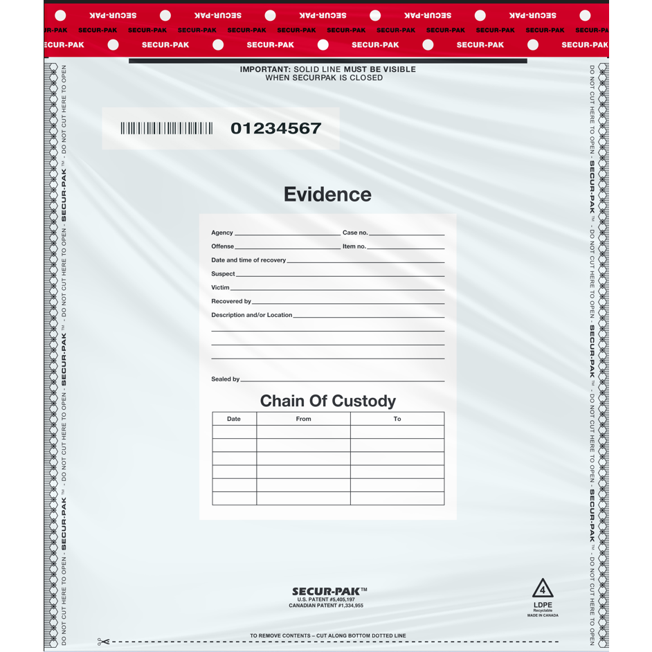 Evidence Bags Example SECUR-PAK Evidence Bag