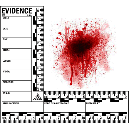 10 cm x 10 cm Adhesive Bloodstain Ruler - Latent Forensics