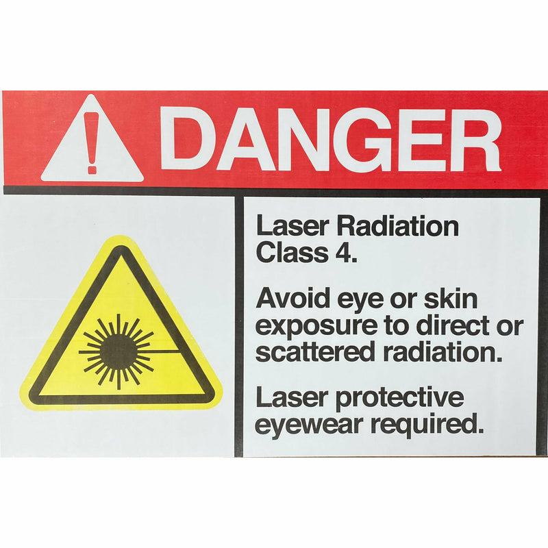 Laser Safety Label, Adhesive backed (10” x 12”)